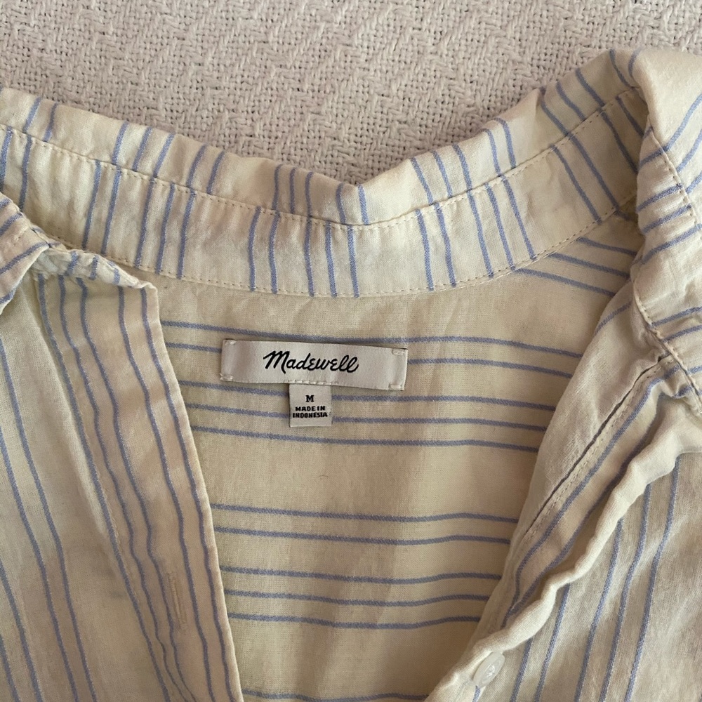 Madewell Striped Button-Up With Tie Feature - image 2